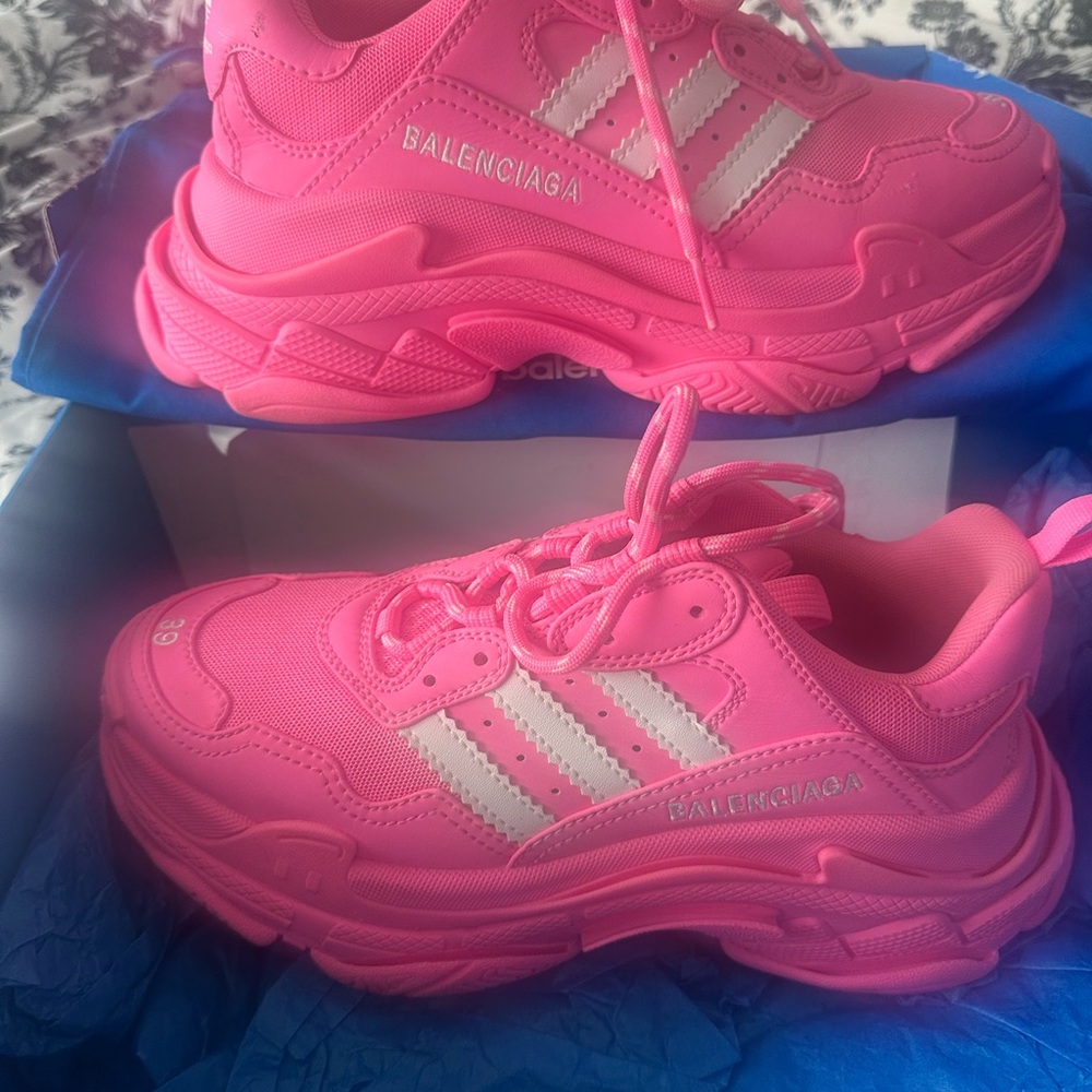 Balenciaga Pink and White Chunky Sneakers